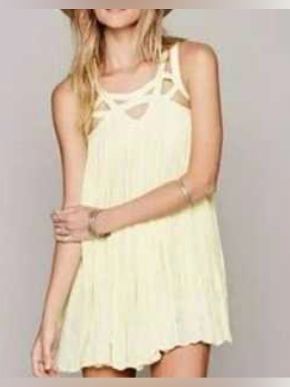 Free People yellow Cutout Tank Mini Dress